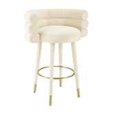 Betty Cream Velvet Barstool Model: TOV-D69022